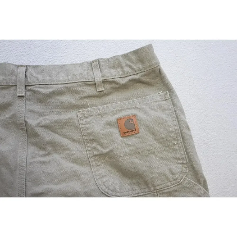 Carhartt Carpenter Denim Gray Jeans Work Wear Rugged Mens Size 38‎ x 30